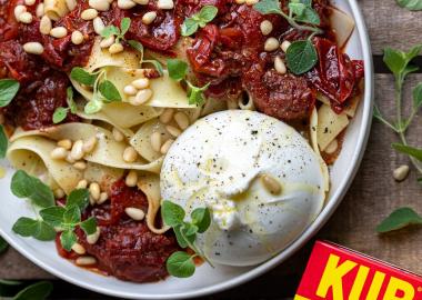 Pappardelle burrata tomaten